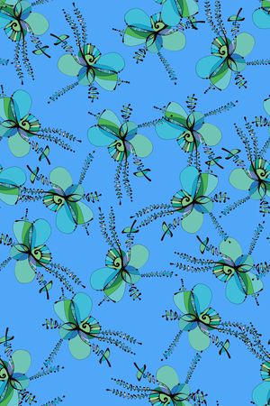 写意水彩花卉印花华亿平台图片