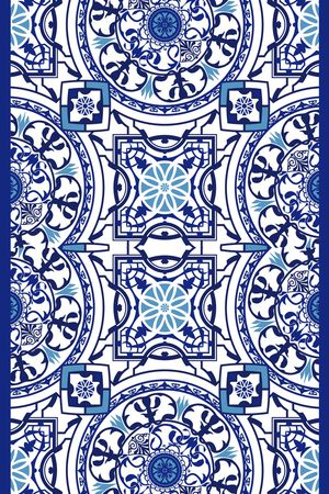 青花瓷中国风长巾印花华亿平台图片