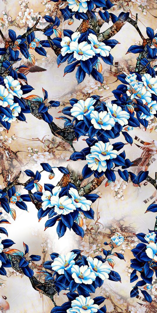 手绘花卉印花华亿平台图片