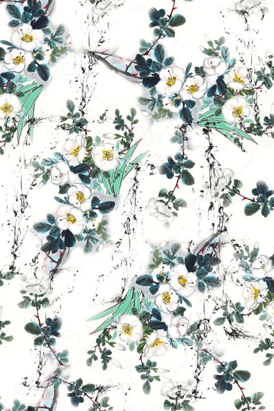 水墨印花华亿平台图片