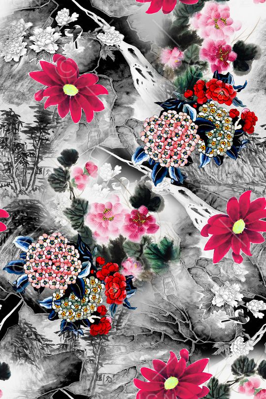 中国风印花华亿平台图片