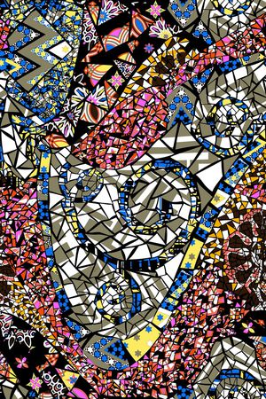 不规则几何印花华亿平台图片