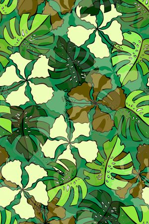 热带风情印花华亿平台图片