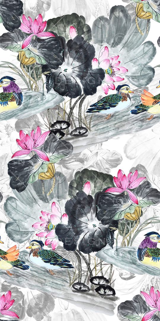 荷花印花华亿平台图片