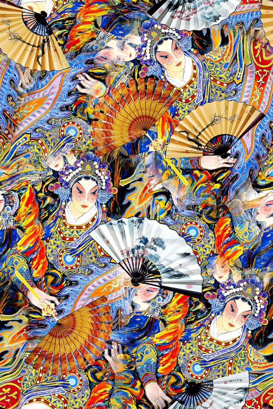 中国风印花华亿平台图片