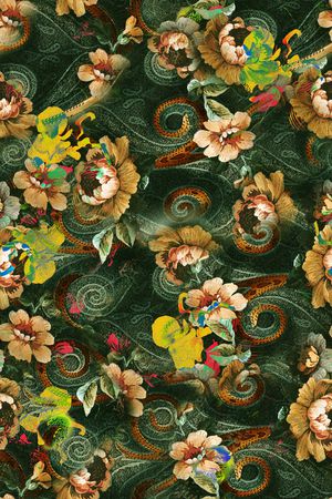 草木绿印花华亿平台图片