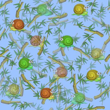 781242-竹子蜗牛—蓝