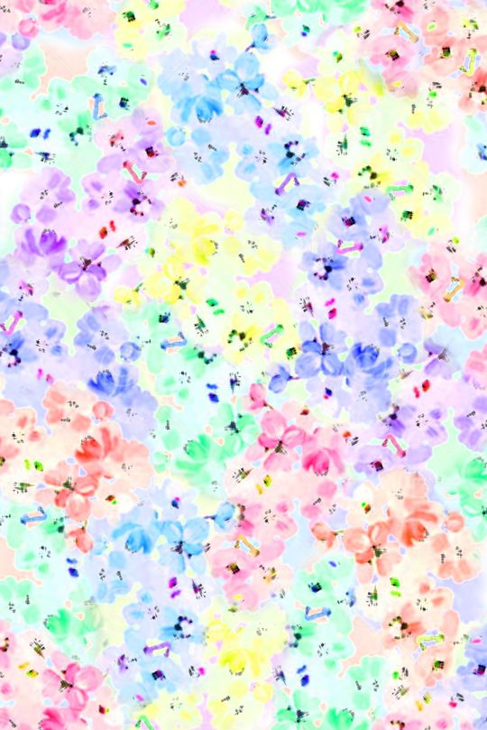 朦胧花卉印花华亿平台图片