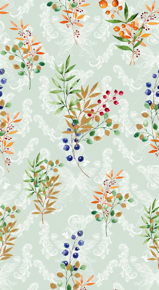 植物叶子印第安波西米亚浆果印花华亿平台图片