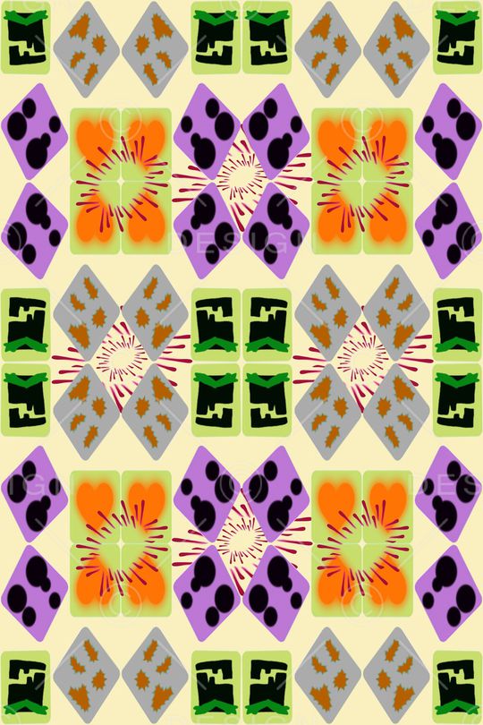 几何拼贴方块印花华亿平台图片