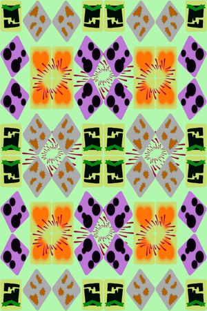 几何拼贴方块印花华亿平台图片