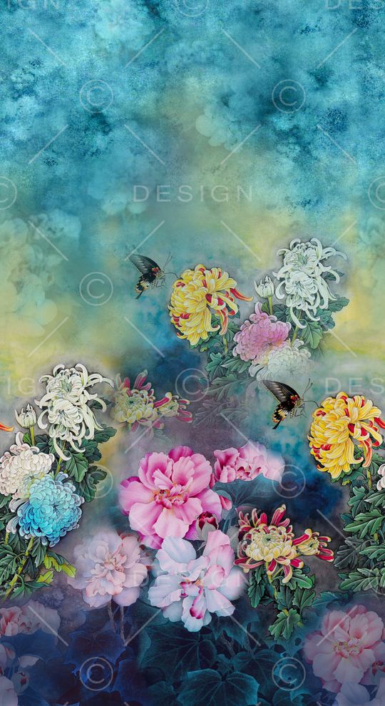 牡丹印花华亿平台图片