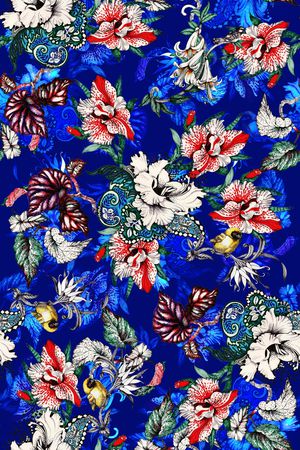 天堂鸟花印花华亿平台图片