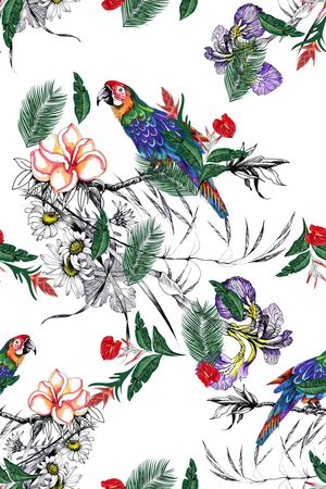 鹦鹉印花华亿平台图片