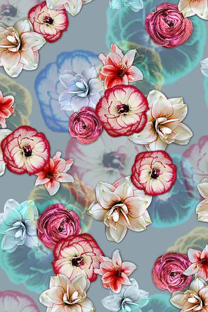 鲜花印花华亿平台图片