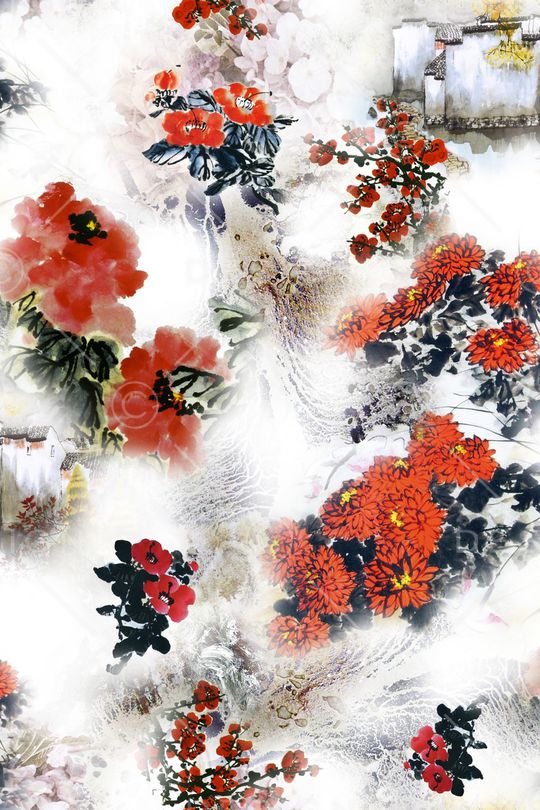 中国风印花华亿平台图片