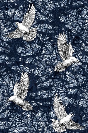 树枝纹理印花华亿平台图片