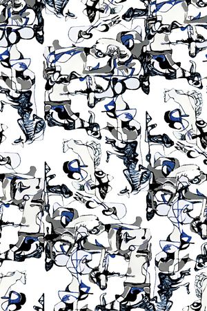 抽象几何纹理印花华亿平台图片