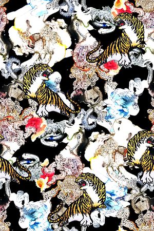 日式花纹印花华亿平台图片