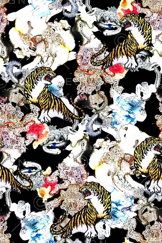 日式花纹印花华亿平台图片