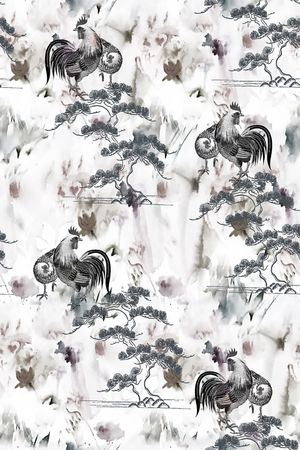 水墨纹理印花华亿平台图片