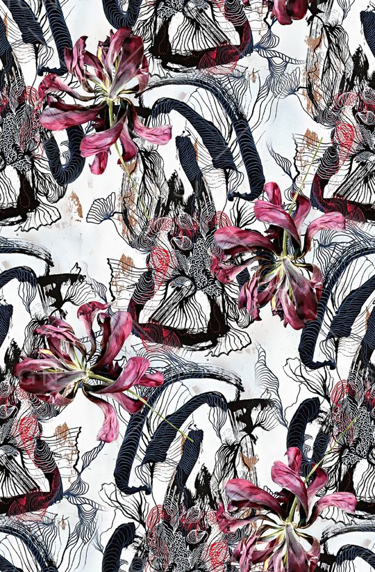 复古花卉印花华亿平台图片