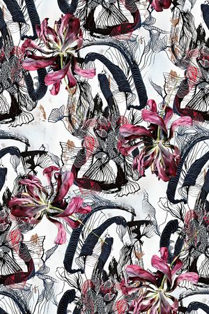 复古花卉印花华亿平台图片