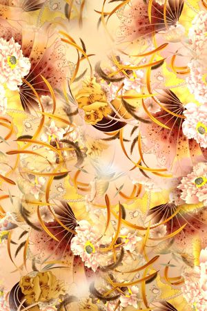 抽象花卉印花华亿平台图片