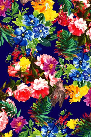 花卉印花华亿平台图片