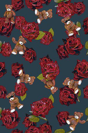 原创手绘大花卉印花华亿平台图片