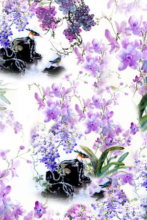 水墨印花华亿平台图片