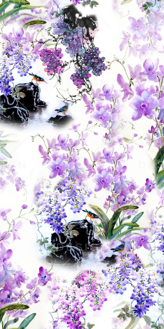 水墨印花华亿平台图片