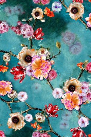 花卉印花华亿平台图片