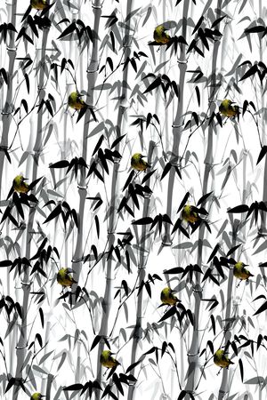 竹叶花印花华亿平台图片