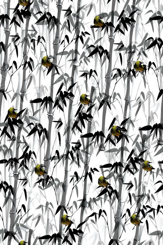 竹叶花印花华亿平台图片