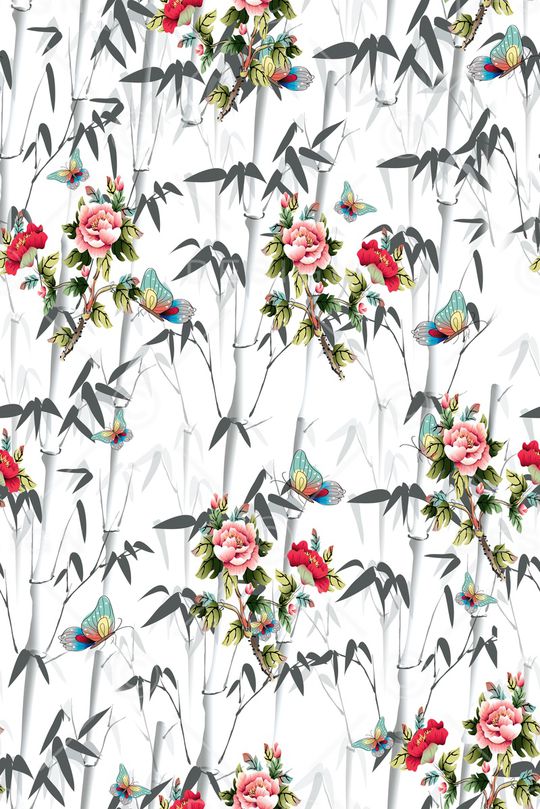 竹叶花印花华亿平台图片