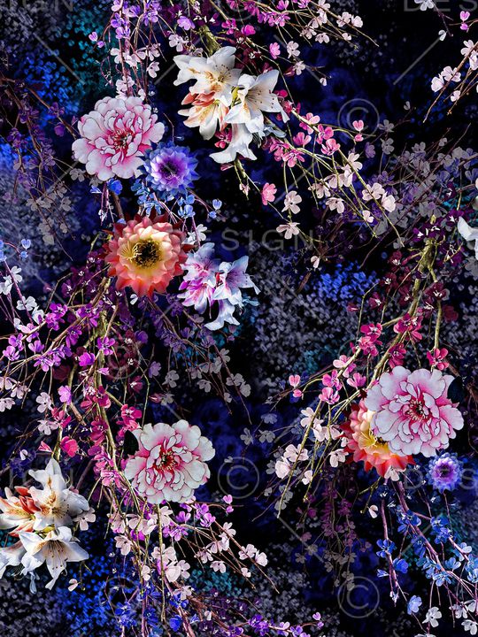 花卉印花华亿平台图片