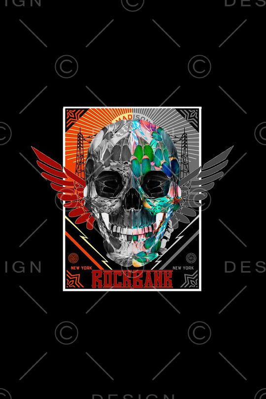 炫彩骷髅头印花华亿平台图片