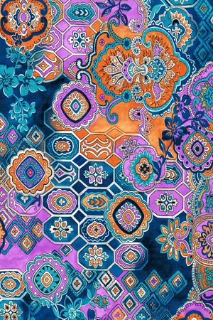 几何花印花华亿平台图片