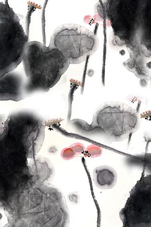 水墨印花华亿平台图片