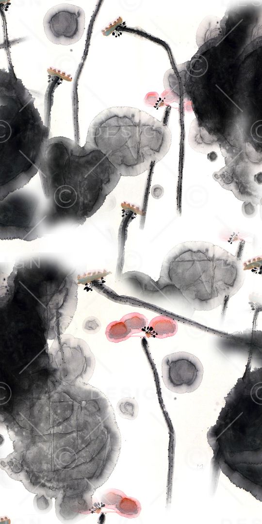 水墨印花华亿平台图片