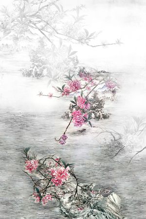 中国风印花华亿平台图片