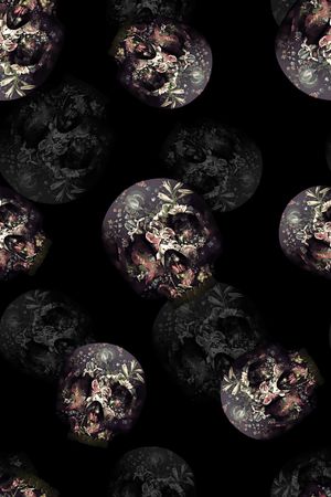 复古骷髅头印花华亿平台图片