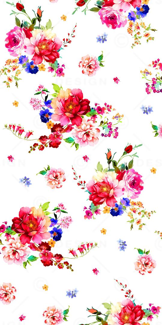 水彩花卉印花华亿平台图片