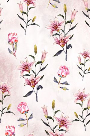 手绘花印花华亿平台图片