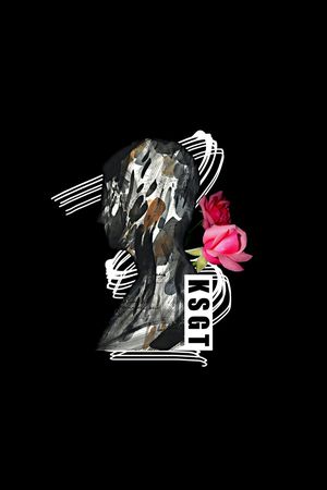 抽象人物像印花华亿平台图片