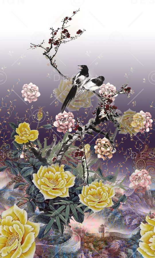 中国风印花华亿平台图片