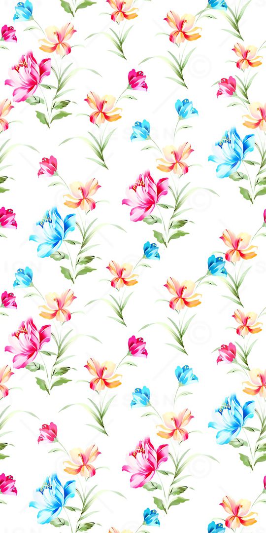 水彩花卉印花华亿平台图片