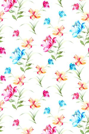 水彩花卉印花华亿平台图片