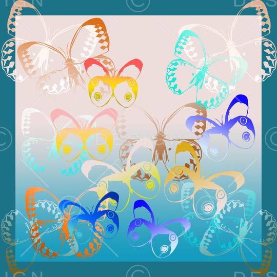 蝴蝶印花华亿平台图片